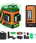 Self Leveling 360 Degree Green Laser Level With Bar Clamp For Beams 12 Line 3D Laser High Accuracy Remote Control Easy Setup Kit