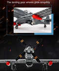 P51 Mustang Fighter Jet Building Block Set With 258 Pieces shows landing gear and propellers in detailed display