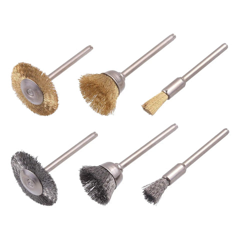 72 Pack Brass And Steel Wire Wheel Brushes Set With One Eighth Inch Shank For Rotary Tools Rust Removal Paint Stripping Burr Removal