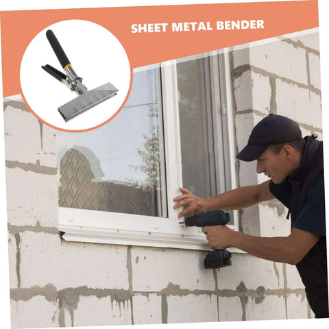 Person using Manual Metal Bender Tool For HVAC And Roofing, Edge Seamer For Bending, Flattening, And Stitching In Tight Spaces