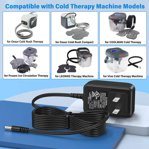 12V Cold Therapy Charger Power Cord Replacement For Ossur Cold Rush Compact And Polar Active Ice 3.0 Circulating Machines