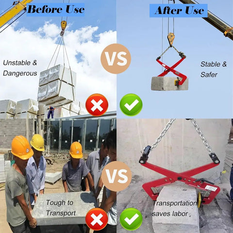 Heavy Duty Adjustable Stone Lifting Clamps For Vertical Plate Clamping And Rigging Features Alloy Steel Chain Links Adjusts 14.2 To 33.5 Inches For A Rock Solid Grip That Makes Moving Heavy Slabs A Total No Sweat Gig On Your Next Big Project