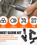 8 Piece Tap And Die Socket Adapter Set For Tight Spots 1/4 Inch And 3/8 Inch Taps in use highlighting steel material and tools