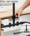 All Aluminum Cabinet Hardware Jig Tool Adjustable Drill Guide Template used on a drawer for handle installation