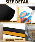 Close-up of 12 Pack Under Couch Blocker Black Pet Barrier Strip, featuring rounded corners and cuttable design for easy use.