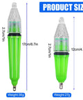 Six Pack Colorful LED Underwater Fishing Lights Kit For Night Fishing, Waterproof Flashing Bait Lamps, two sizes, green option