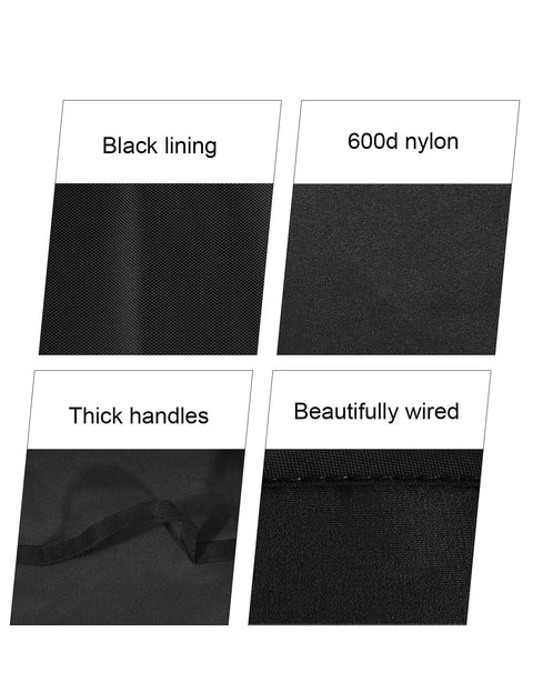 Close-up of black lining, 600d nylon, thick handles, and wiring details of Nylon Coffee Maker Dust Cover For K-Duo Gen2 And K-Cup Gen1 Brews.