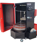 Heavy Duty Heated Parts Washer Cabinet With 500 Lb Capacity And Thermal Safety Valve For Garage Crews Grease Monkey Approved, open with turntable and cleaning station.