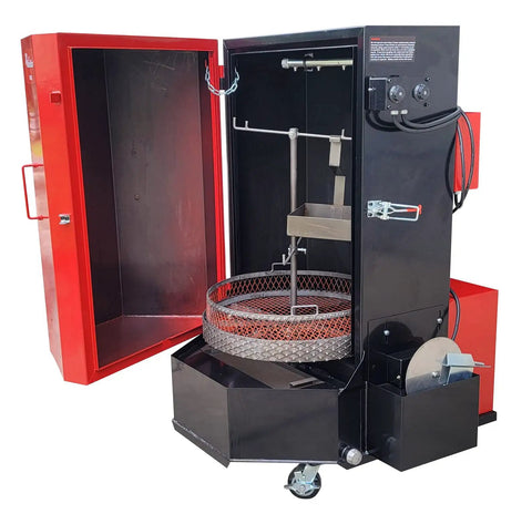 Heavy Duty Heated Parts Washer Cabinet With 500 Lb Capacity And Thermal Safety Valve For Garage Crews Grease Monkey Approved, open with turntable and cleaning station.