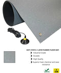 ESD Safe Anti Static Floor Mat With Grounding Cable For Soldering And Assembly Heat Resistant Dual Layer Rubber Mat 4x7 Feet