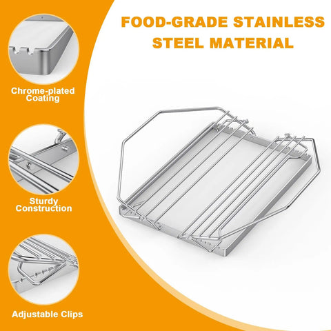 Adjustable Turkey Roasting Rack For Oven, Smoker, And Grill, V Shaped Chicken Roast Stand with stainless steel material