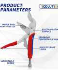 Side view of 10 Inch Locking Sheet Metal Clamp With Trigger Release, showing ergonomic handle and quick release lever.
