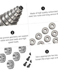 12 Piece Router Bit Bearing Replacement Accessory Kit With Top Mounted Ball Bearings For Router Bits, Double Shielded Design