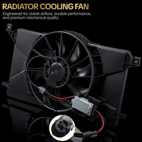 Rock Solid Radiator Cooling Fan Assembly With Brushless Motor Is A Dead Simple Drop In Replacement For 2012 2015 2012 2018 Ford Focus Battery EV BEV L4 20 Liter Replaces 621606 BV6Z8C607K Beat The Heat Fast.