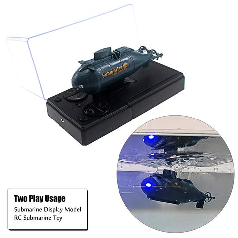 Mini RC Nuclear Submarine Toy Remote Control Boat With Realistic Dive Function And Surface Modes on display and in water
