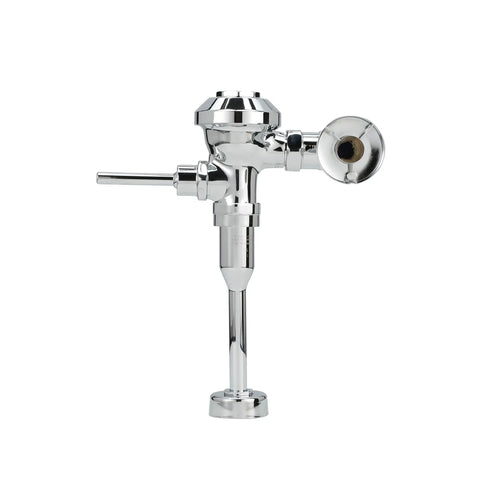 Exposed Manual Diaphragm Flush Valve For Three Quarters Inch Urinal With 1.0 GPF Sweat Solder Kit Cast Wall Flange Chrome Finish