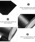 Heavy Duty Waterproof Repair Tape 50m By 50mm Rubberized Sealant For Leaks, shown in black with weather-resistant features.