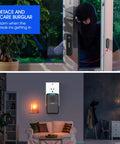 Wireless Door Chime Kit With 600 Ft Range 5 Adjustable Volume Levels Magnetic Door Open Sensor at door entry