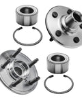 Rear Wheel Bearing Hub Kit For 2006-2010 Ford Explorer Mercury Mountaineer And Sport Trac Includes Drop-In Ready Two Rear Hubs And Two Sway Bar End Links Replacement, showing two hub assemblies with bearings and rings.
