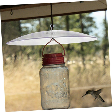 Clear Bird Feeder Rain Cover Dome For Outdoor Feeders And Hummingbird Feeders, Weatherproof Shield With Squirrel Baffle Protection