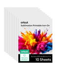 Dope Sublimation Printable Iron On Sheets 8.5 By 11 Inches 10 Pack for full color transfers on dark fabrics, colorful packaging.