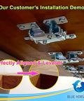 Double Action Countertop Joint Fasteners 4 Pack With Adjustable Flip Bolts installed demo on wood surface for seamless connection