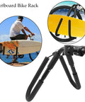 Heavy-Duty Bike Surfboard Carrier Bracket for Ride-Ready Trips with adjustable mount and side rack for bikes