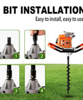 Heavy Duty 2 Inch Earth Auger Drill Bit With 31.5 Inch Length Carbon Steel Spiral Hole Digger installation guide image.