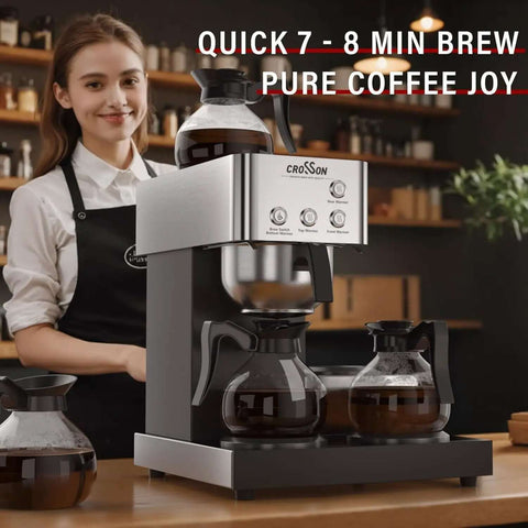 12 Cup Commercial Coffee Brewer With 4 Warmers And 4 Glass Decanters, Pour Over Drip Coffee Maker In Stainless Steel Housing