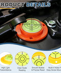 Nexarelle 3pcs Round Bubble Level D:48.9mm, H: 9.2mm Yellow/Green showing clear scale reading and high light transmittance.