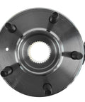 Top view of Front and Rear Wheel Hub and Bearing Assembly Pair for Chevy Vehicles with 34mm Axle Nut Socket Included