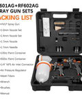 Kickass Hvlp Spray Paint Gun Set With Die Cast Aluminum Body Stainless Tip And Integrated Regulator Built Different Pro Airbrush Rig For Garage Detailing Crisp Coating packed case with spray guns and accessories.