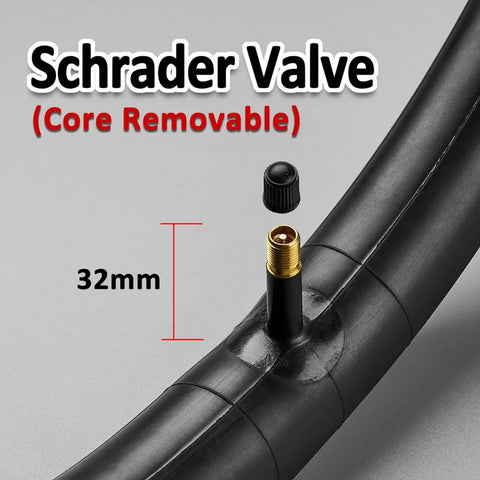 26 Inch Mountain Bike Inner Tube Fits 26x1.75 To 2.125 Tires Schrader Valve 32mm Heavy Duty Butyl Rubber For MTB Bicycle