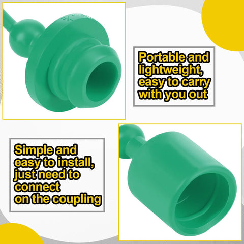 10-piece hydraulic dust caps and plugs set, green, for 1/2-inch flat-face couplings.