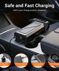 Beastly Turbo Cordless Air Duster 150000RPM Power With Rechargeable Brushless Motor in car center console charging