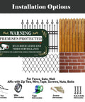 Real Sturdy Aluminum Video Surveillance Signs 2 Pack Keep Your Property Locked Down Smooth Motion Warning Decals For Homes And Buildings Zero Hassle Wall Mounting Setup Installed on fence, gate, and wall with installation options.