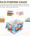Heavy Duty Foldable Storage Bin With Lid And Handles For Bedroom Closet Organization Collapsible Shelf Boxes 300D Oxford Dustproof Flip Top Cover for toys and blankets.