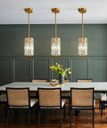 Gold Pendant Lighting Set Modern Mini Crystal Chandeliers Adjustable Pendant Light Fixture For Kitchen Island Dining Room Corridor Bedroom 2 Pack Luxe Glow And Cozy Vibe over dining table