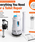 3 Inch Dual Flush Valve Replacement Kit For One Piece Toilets With Top Push Button Easy Install No Fuss Toilet Repair Kit