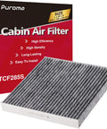 Cabin Air Filter With Activated Carbon For Cars And SUVs Odor Busting And Fresh Breeze, product box and filter close-up
