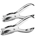 Two Piece Circle Hole Punch Set 1/8 Inch And 1/4 Inch Diameters For Crafts Tags Tickets Six Sheet Capacity Durable Steel Construction