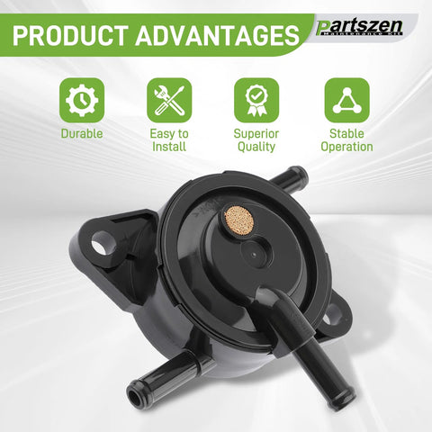 Fuel Pump Replacement Fits FR FS FX Series Engines Including FR541V FR600V FR651V FR691V FR730V FS481V FS541V FS600V FS651V FS691V FS730V With Fuel Filter Clamps And Easy Install Kit - front view of black fuel pump with nozzles