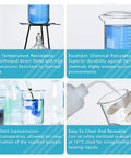 Heavy Duty 1000 mL Glass Beaker With White Double Scale Graduation Borosilicate 3.3 Lab Beaker Built Tough For Chemistry Labs And Everyday Lab Use showing chemical resistance and usage