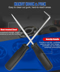 Heat-treated steel hook and pick from 11 Piece Snap Ring Pliers Set With Straight And Bent Retaining Ring Pliers Long Reach Pliers With Hook And Pick