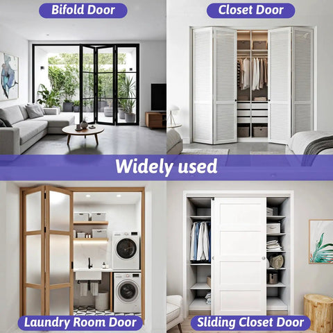 8 Pack Spring Loaded Bi-Fold Door Hardware Kit For Folding Closet Doors Pocket Doors And Barn Doors installed in various doors