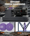 Heavy Duty Electric Lawn Mower Blade Sharpener Bench Grinder With Durable Ceramic Wheel, 7 inch and 9 inch wheels for precision sharpening.