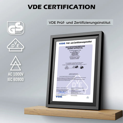 VDE and GS certification for 1000V Insulated Electrician Screwdriver Set With Pro Grade Magnetic Tips, 13-Piece Heavy Duty Kit