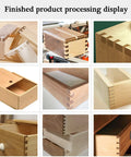 Heavy Duty 12 Inch Dovetail Jig And Mortising Guide For Slick Drawer And Cabinet Joinery Cuts, showcasing finished joinery projects in wood.