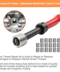 Helicoil Thread Repair Kit For M8 X 1.25 And SAE Threads with HSS drill bit and stainless steel inserts shown.