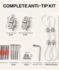 Heavy Duty Furniture Anchors Tough As Nails For Baby Proofing Earthquake Safety 304 Stainless Steel Rock Solid Anti Tip Brackets components kit